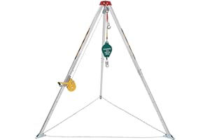 TROPOW Confined Space Tripod Kit with 1200 LBS Lifting Winch, 49.2 Ft Cable Sewer Rescue Pole with Adjustable Legs & Safety Self-Locking Device, Heavy-Duty Confined Space Rescue Tripod