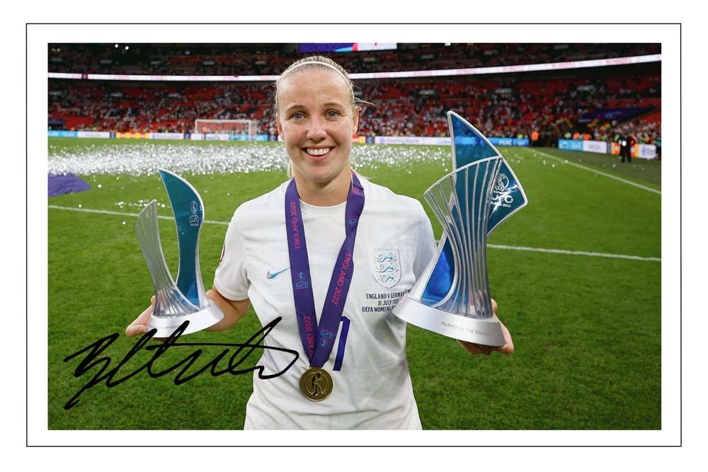 Beth Mead England Lionesses Euro 2022 Winners Signed 12x8 Inch Photo Print With Pre Printed Signature M Autograph Gift