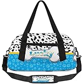 Gym Travel Duffle Bag for Boys - Blue Dalmatian Kids Overnighter Weekend Bag with Front Zipper Pocket for School Practice, Teens Carry-On Size Sleepover Bags