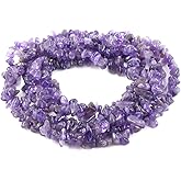 35 inches Chip Stone Loose Gemstones Beads Drilled Strand for Jewelry Making (Amethyst)