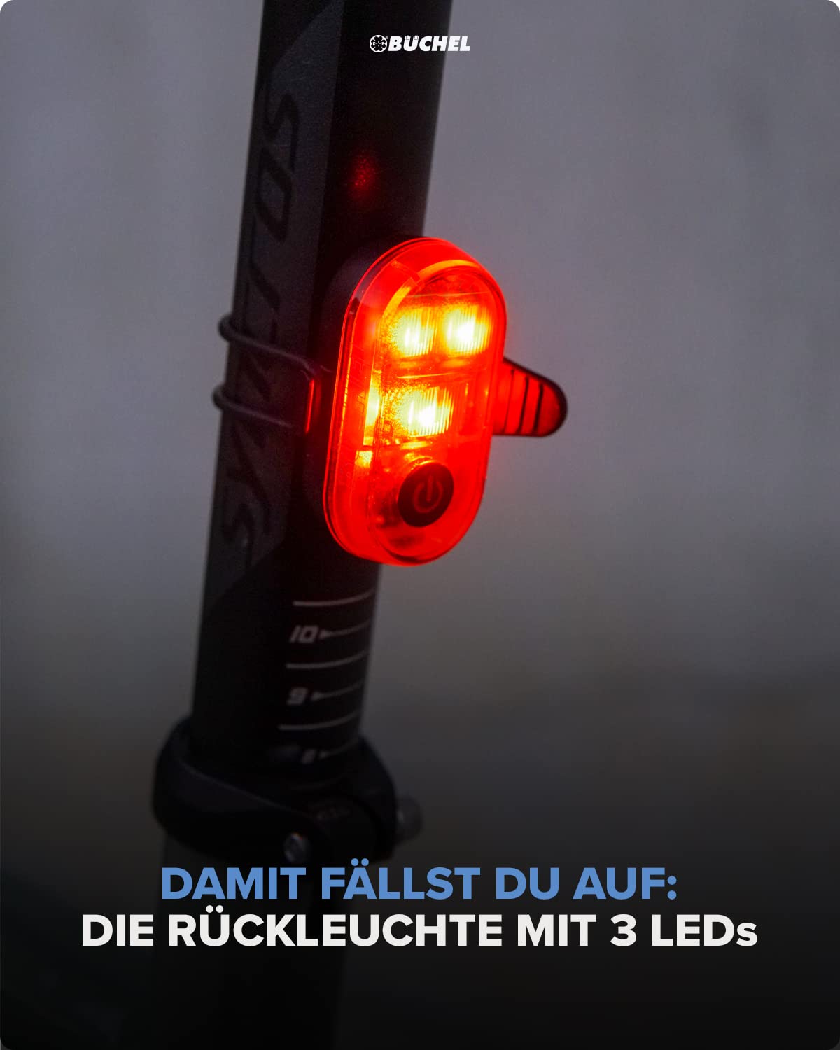 Büchel BLC 720 Fahrradlichter Set I 70/30/15 Lux I StVZO zugelassen mit bis zu 14h Akkulaufzeit I Aufladbares Fahrrad licht LED für vorne + hinten I Rücklicht Fahrrad, fahrradlicht vorne I Micro-USB 2