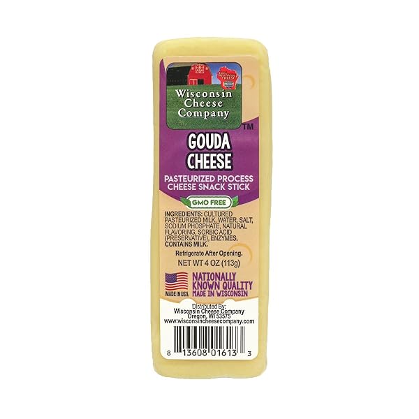 WISCONSIN CHEESE COMPANY – SPECIALTY CHEESE & SUMMER SAUSAGE GIFT BOX – 100% WISCONSIN GOUDA, SMOKED CHEDDAR, SALAMI, TOMATO BASIL CHEDDAR, SWISS (PACK OF 5 BLOCKS) | PERFECT FOR PARTIES, CHARCUTERIE BOARDS, AND HOLIDAY GIFTS