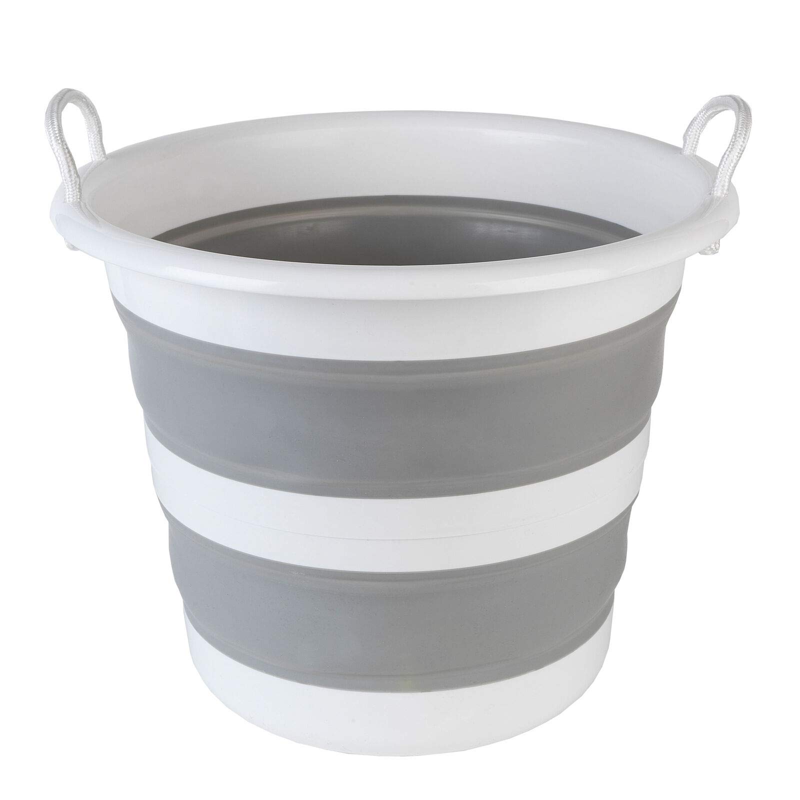 Kleeneze KL065438GRYEU Collapsible Cleaning Bucket, 30 Litre, Grey/White, 31.5 L x 31.5 W x 14 H