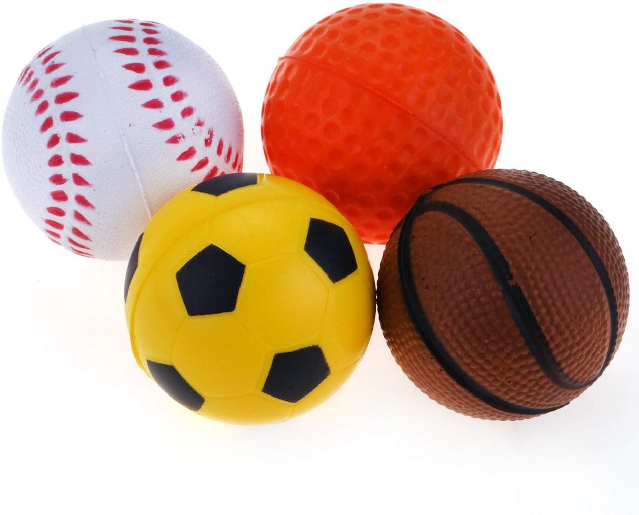 Chiwava 12 Pack 1.6 Inch Soft Rubber Foam Cat Toy Ball Sponge Sport Balls Kitten Interactive Toy Assorted Color : Kitchen & Dining