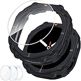 Goton Rugged Case for Samsung Galaxy Watch 8 Screen Protector 40mm - Soft TPU Bumper Face Cover + 2 Tempered Glass Film for Galaxy Watch 8 40mm Accessories