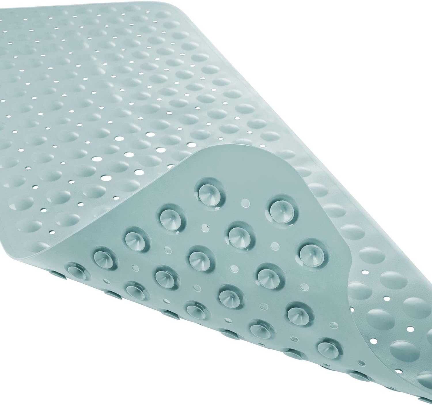 Yimobra Original Bath Tub Shower Mat Extra Long 16 x 40 Inch, Non-Slip with Drain Holes, Suction Cups, Phthalate Free, Latex Free, BPA Free and Machine Washable Large, Bathroom Mats, Clear Blue: Home & Kitchen