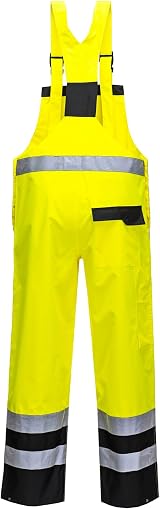 Portwest S488 Hi-Vis Waterproof Rain Bib and Brace Yellow/Black 3XL view 2