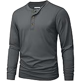 MAGNIVIT Men's Long Sleeve Henley Shirts Cotton 3-Button Spring Casual T-Shirts Solid Color Soft Basic Tops 2026