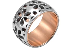 555Jewelry Stainless Steel Daisy Flowers Full Bloom Memorable Band Ring