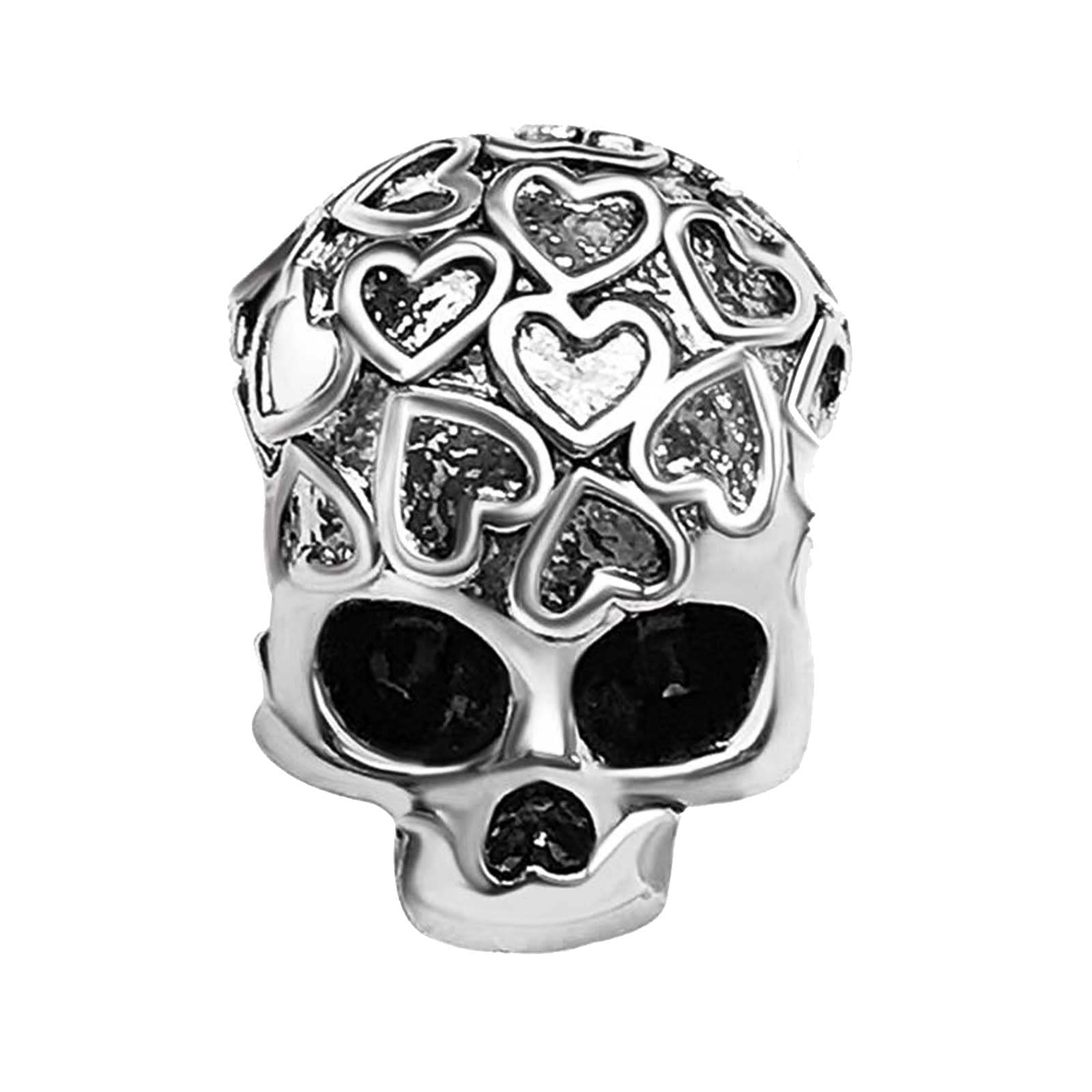 KunBead Jewelry Sugar Skull Charms for Bracelets Heart Halloween Beads for Women Girls
