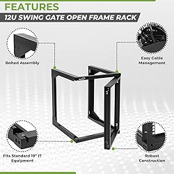 NavePoint 12U Wall Mount Server Rack - Swing Gate