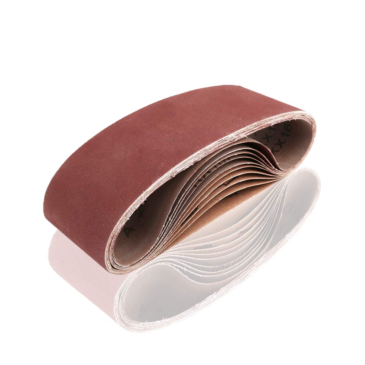 75 x 533mm Aluminum Oxide Sanding Belts, 40/60/80/120/240/320 Assorted Grits Sanding Belt for Belt Sander (12 Pack)