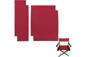 TBACW 2 Set (4pcs) 18''L X 15''W Directors Chair Canvas Replacement Covers Kit for Directors Chairs,Movie Chair Replacement Canvas Seat and Back Oxford Cloth Cover (Red)
