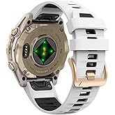 CUNUJIX 20mm Silicone Watch Bands Compatible for Garmin Fenix 8 43mm/ Fenix 7S Pro/7S/ Fenix 6S Pro/6S/ Fenix 5S Plus/5S, Quickfit Rose Gold Buckle Soft Strap for garmin epix 2 42mm Women Men