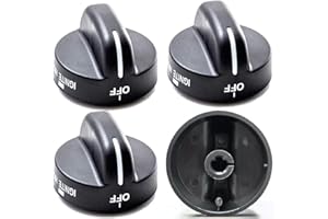 REYHOAR 4Pcs 8273103 Gas Range Burner Knob Black Replacement Part Fit for Whirlpool Range Stove, Replaces AP6012363, 8273107, 8273111, ER8273103, Not Universal