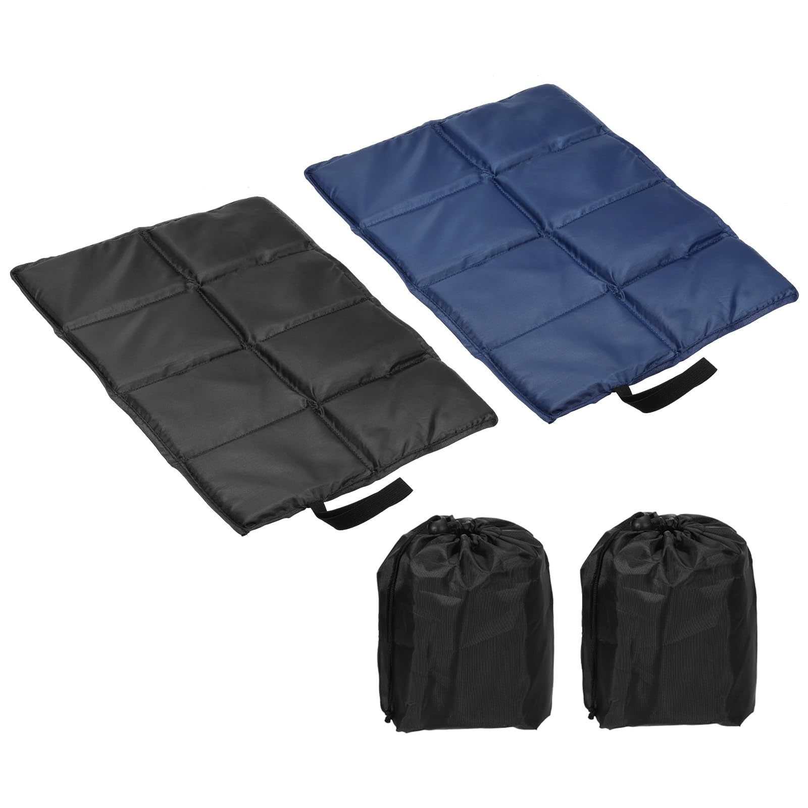 PATIKIL 15.7"x11.6"x0.4" Foldable Hiking Seat Pad, 2 Pack Cushion Sitting Pads Foam Mat Ultralight Waterproof for Outdoor Camping Picnic, Navy Blue/Black