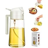 OURCABECUE Kitchen Maiden Oil Sprayer for Cooking, Dark Brown 2 in 1 Spray and Pour Olive Oil Dispenser 16oz 470ml Glass Oil 