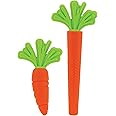 Nuby Silicone Carrot Tube Teether and Messaging Infant Teether - (2-Pack) Baby Teething Toy - 3+ Months