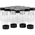 JIUWU 20 Pack, 20 ml Clear Glass Vials with Screw Caps 5 Dram Small Size Storage Bottle Container with Lids for Lab/Travel Essential Oil Samples Anointing Oil Vial Specimen and Water Sample Bottles
