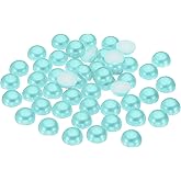 PATIKIL 200Pcs Flatback Pearls Beads for Crafting, 12mm Half Round Resin Beads Flatback Pearls for Nail Charms Handmade Phone Case Embellishment, Sky Blue