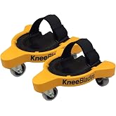 Milescraft 1603 Knee Blades-Durable Heavy-Duty Knee Pads with 3 Casters &amp; Comfortable Gel Cushions for Unisex Adult, Full 360&deg; Turn Capability Without Lifting from the Floor, Yellow, One Size