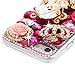 Mavis's Diary Phone case Compatible with iPhone 7, iPhone 8 Full Edge 3D Handmade Luxury Bling Crytal Fashion Design Shiny Gem Pearl Rhinestone Diamond Clear Hard Cover (Crown Castle)