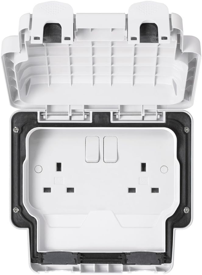 MK Masterseal Plus K56482WHI 13 amp 2-Gang Switched Socket, White