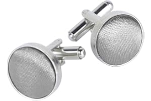 FELYSIK Classic Round Cufflinks for Men, Multi Colors, Silky Tuxedo Shirt Cuff Links for Wedding, Business, Prom