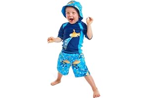 UV SKINZ Boys 3 Piece Sun and Swim Set with UPF 50+ Sun Protection – Boys Swimsuit, Toddler Swim Suits