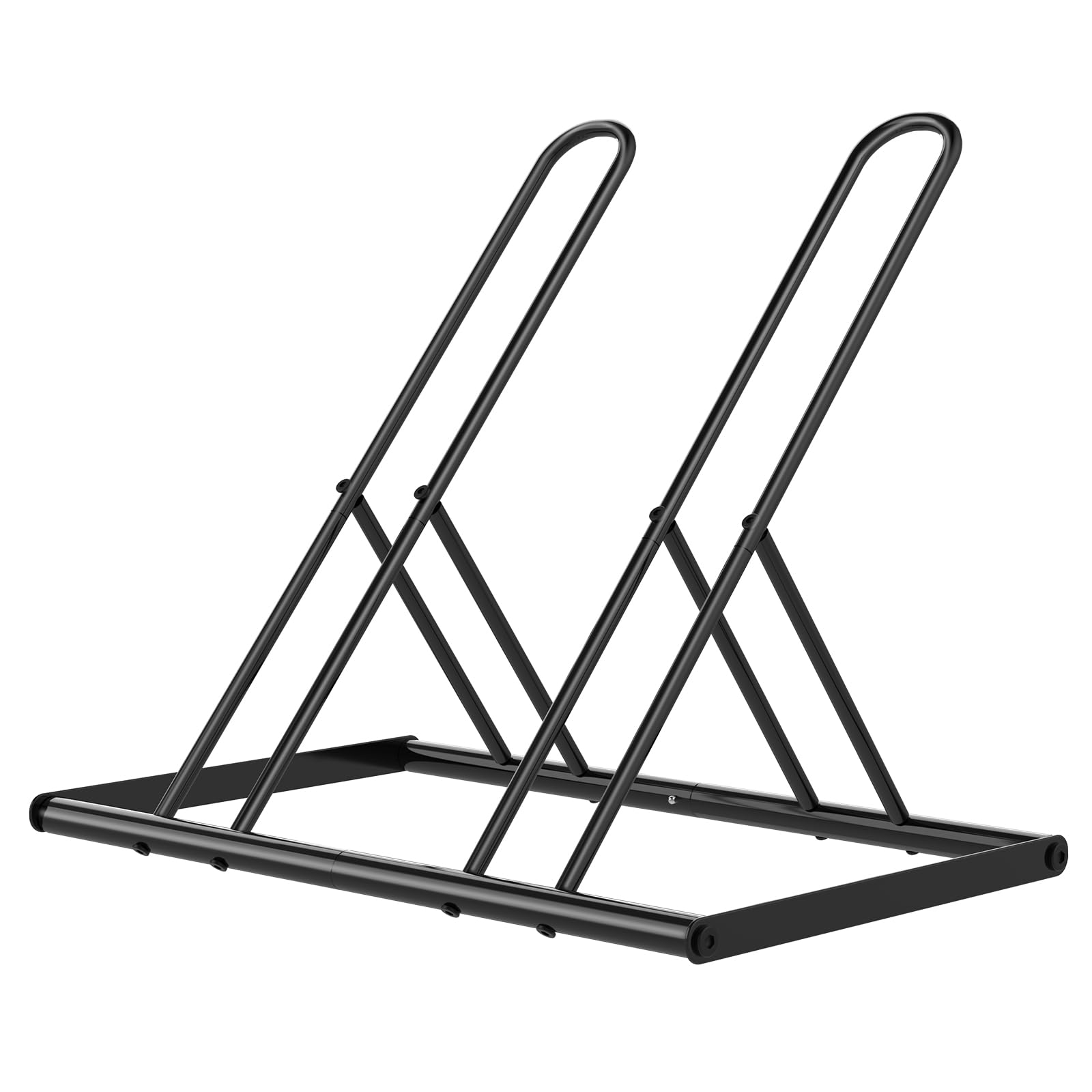 Photo 1 of melos 2 Bike Rack, Parking Bike Stand, Outdoor For Mountain Floor Bike Rack, Heavy Duty For Bicycle Garage, Space-Saving Bicycle Holder For Home, Yard, Office, Black