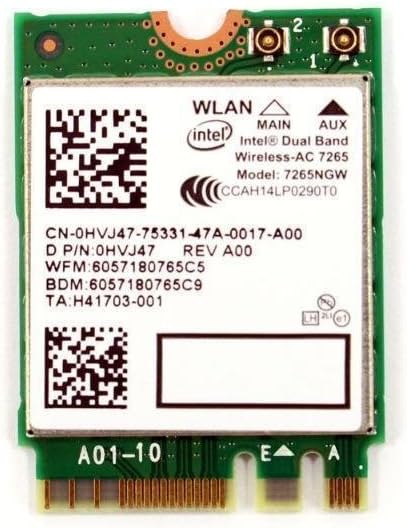 Amazon Com Intel Dual Band Wireless Ac 7265 7265ngw Ngff Card 802 11ac 867m 2x2 Wifi Bt4 0 Computers Accessories