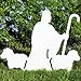 Teak Isle Nativity Shepherd with Sheep. Made in USA, Durable Materials, Simple Assembly, Compact Storage. White. Solid Plastic.