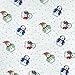 Snowman Deluxe Flannel Fitted Crib Sheet - Snowman Scatter Print Cotton Flannel, Blue, Red, Green and White, Fully Elasticized, 10 in Deep Pockets, Fits Standard Crib Mattress 28 in x 52 in