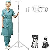 Crilealym IV Poles,45to 83In IV Stand Floor with 4 IV Bag Holder Stand Portable Telescopic Stabilizing Tripod Stainless Steels Pipe Extension Pole IV Influsion Pole Lightweight Strudy (45-83in)