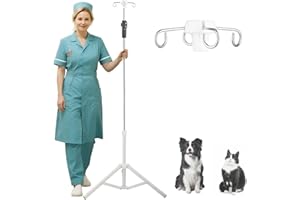 Crilealym IV Poles,45 to 83In IV Stand Floor with 4 IV Bag Holder Stand Portable Telescopic Stabilizing Tripod Stainless Steels Pipe Extension Pole IV Influsion Pole Lightweight Strudy (45-83in)