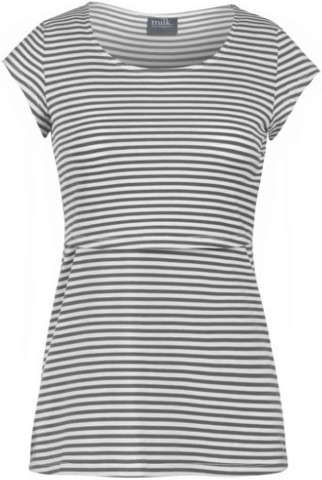 Milk Nursingwear Sleek Striped Scoop Neck Top