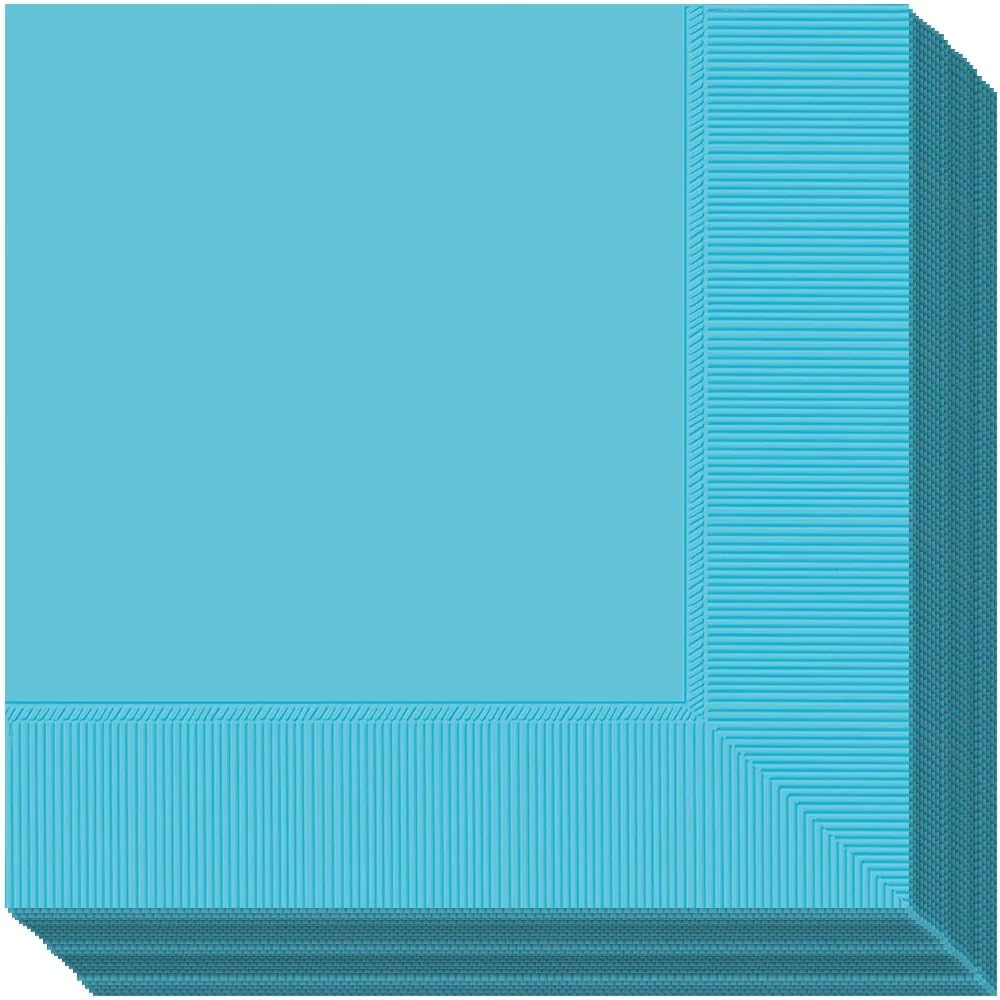 amscan 62215.54 Caribbean Blue 2ply Dinner Napkins Value Pack cm, Fabric, 50 Pcs