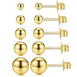 JINEAR Ball Stud Earrings for Women Men, Stud