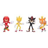 Sonic The Hedgehog 3 Movie 5-InchAction Figure 4-Pack, Articulated Figures from Jakks Pacific's Wave 2 Include Super Sonic The Hedgehog, Shadow, Knuckles, and Chao Mascot Tails