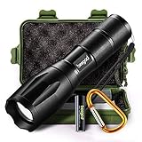 Tactical Led Flashlight, beegod Handheld Bright Led Torch Flashlights Rechargeable (Black)