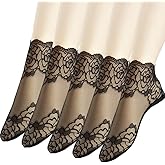 sevening Lace Ankle Socks For Women - 5Pairs ruffle socks women - Fishnet Ankle Women Socks