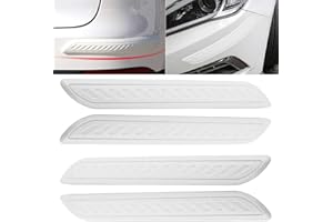 ANLINKSHINE Anti-Collision Patch Car Bumper Protector Trim - Universal Anti-Scratch Strip for Rear Bumper and Door Edge Guards (White, 4-Pack)