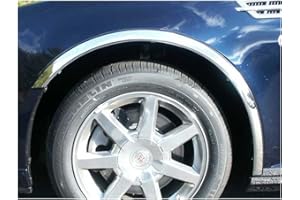 QAA is Compatible with 2005-2011 Cadillac STS 4 Piece Molded Stainless Steel Wheel Well Fender Trim Molding, 1.75" Width WZ45236