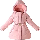 Tumaron Kids Girls Winter Hooded Padded Coat Fleece Lining Puffer Jacket Outerwear Parka