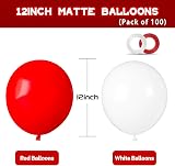 ASIYUHY 100 Pcs Red White Balloons 12 Inch Thickened Latex Party Decor view 2