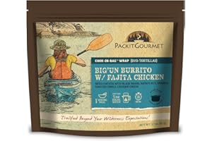 Packit Gourmet Big'un Burrito With Fajita Chicken| Premium Freeze Dried Backpacking & Camping Food | Large Portions | High Protein | Real Meat | Just Add Water Meal |All-Natural Ingredients | Made in USA |Freeze-Dried and Dehydrated Foods