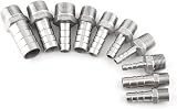 Walfront SS304 Male Thread Barb Hose Tail Connector 1/2 x 19mm Stainless Steel view 4