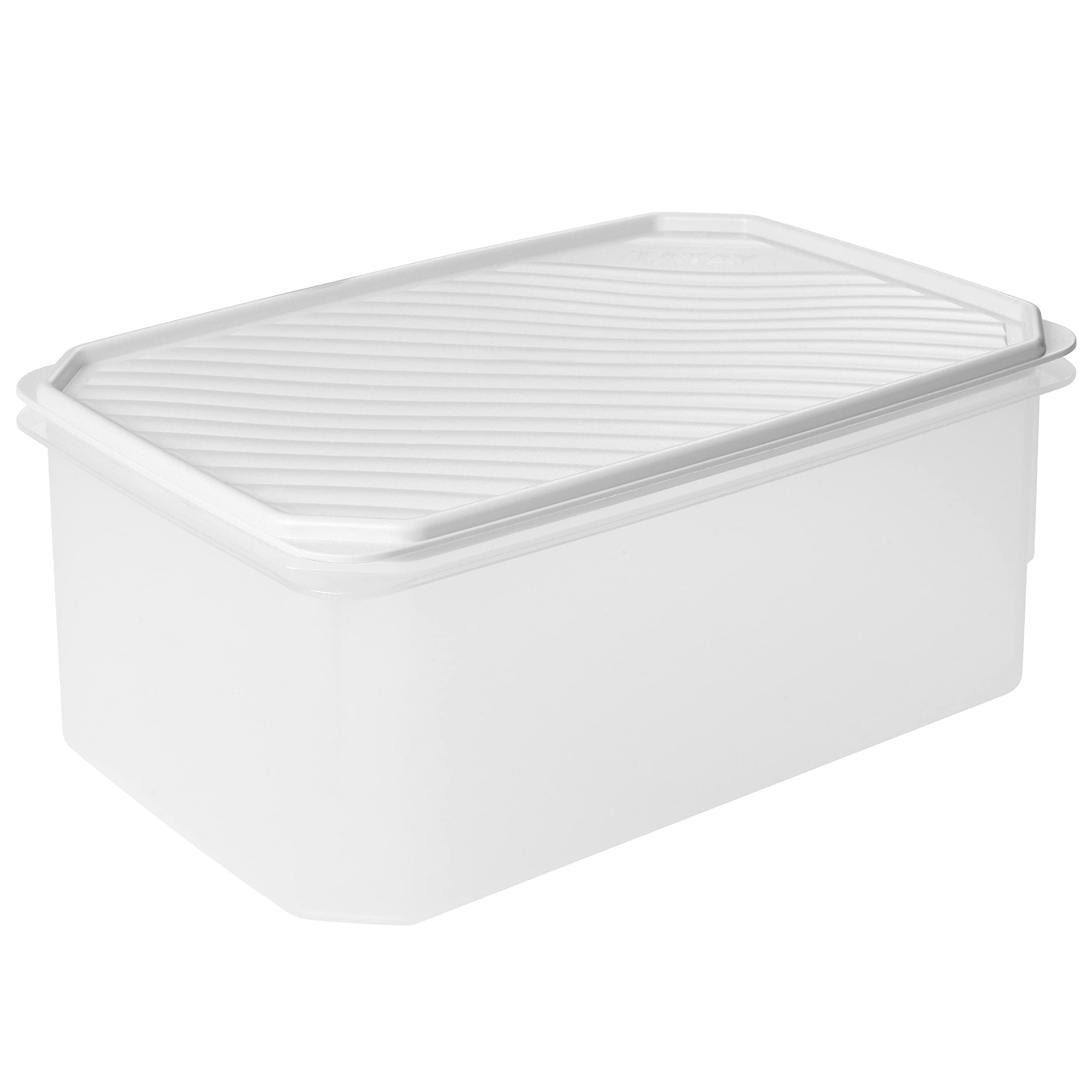 TATAY Food Container 4.7L Top Flex | Pressure Lid | Plastic Food Containers with Lids | Microwave, Dishwasher, Fridge & Freezer Safe | BPA-Free Plastic | 28.5x18.5x12.2 cm, White — image 1