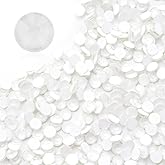 Meibite Neon White Flatback Rhinestones, Glass Rhinestones for Nail Art and Craft, Glue Fix, Loose Crystal Gemstones(Neon White, SS30, 288pcs, 6.4-6.6mm)