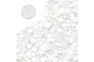 Meibite Neon White Flatback Rhinestones, Glass Rhinestones for Nail Art and Craft, Glue Fix, Loose Crystal Gemstones(Neon White, SS30, 288pcs, 6.4-6.6mm)